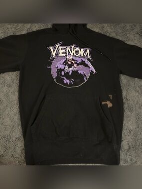 Marvel Black Hoodie with Purple Venom Graphic